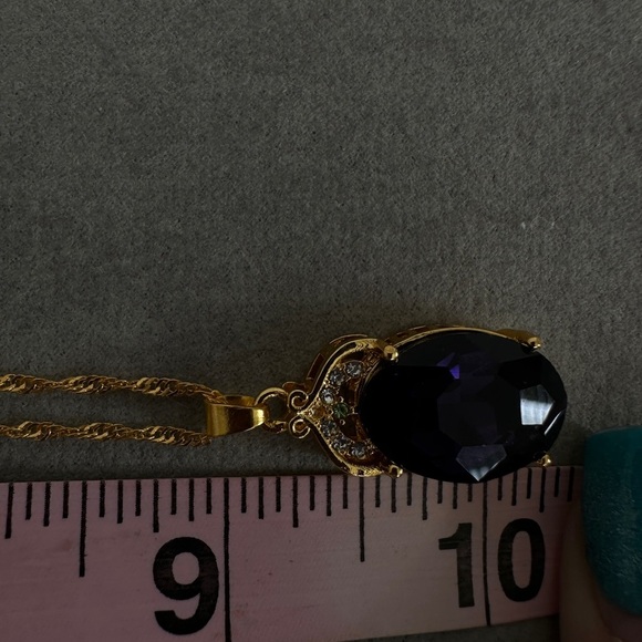 Purple Pendant 14kg plated Necklace - Picture 8 of 8